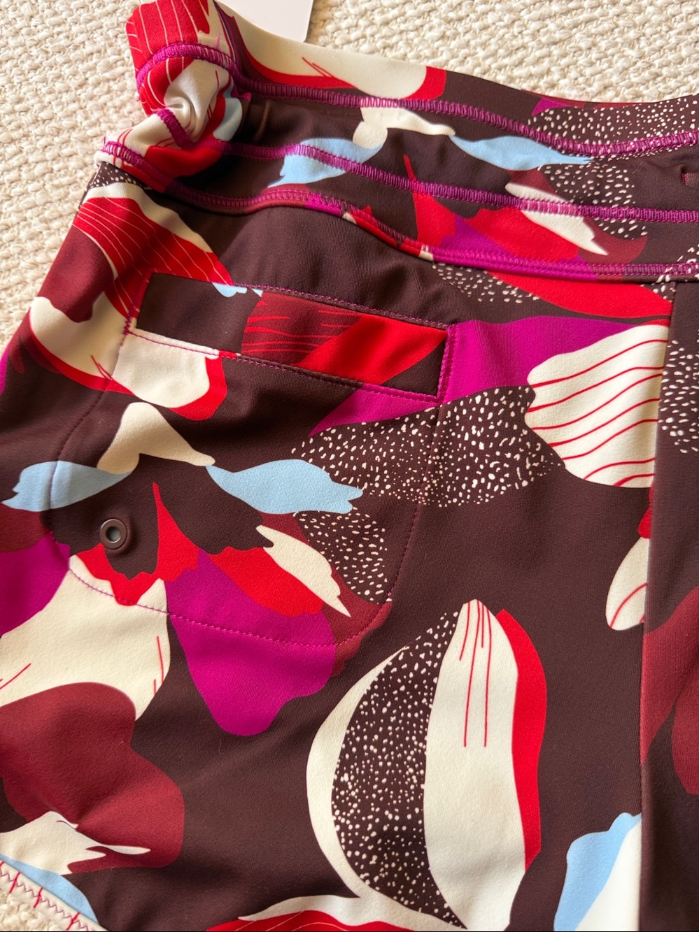 Athleta Burgundy Floral Tankini with Matching Swim Shorts NWT 34D / 34DD -XXS - Picture 10 of 11